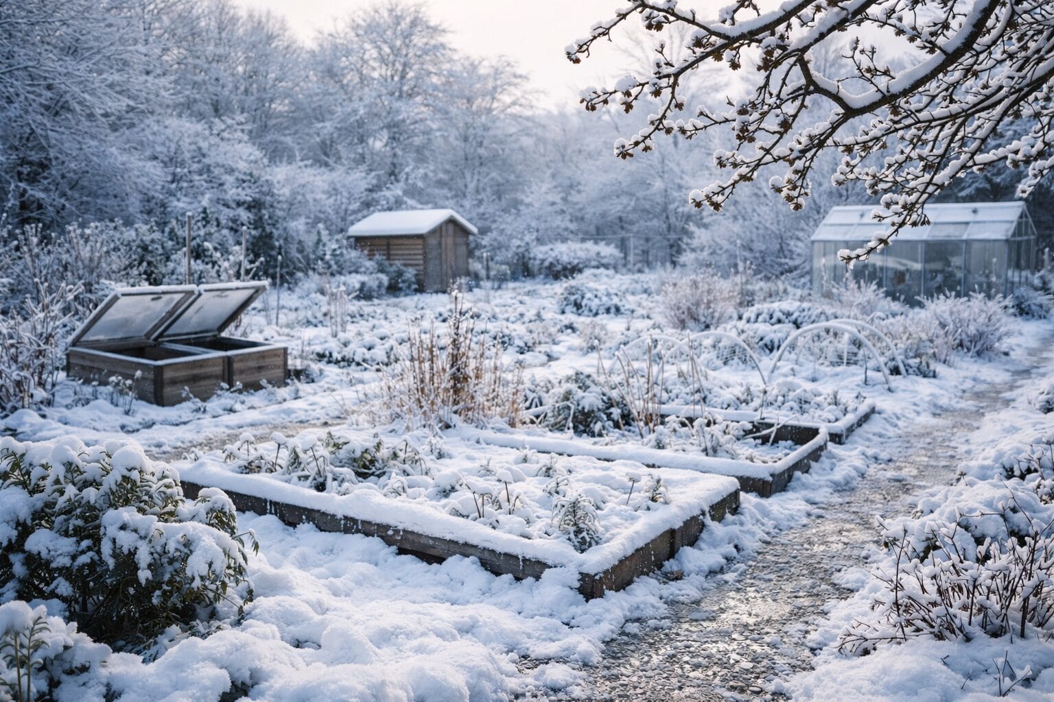 Šta zimi nikako ne raditi u vrtu, zimska bašta pod snijegom i mrazom