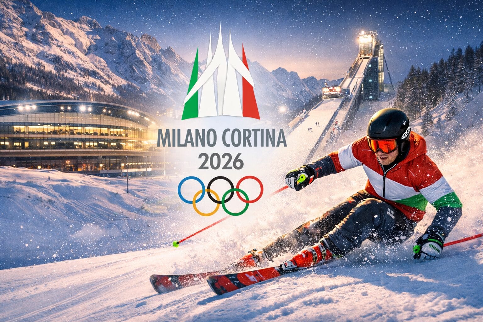 Zimske olimpijske igre Milano 2026 ilustracija borilišta i skijaške discipline