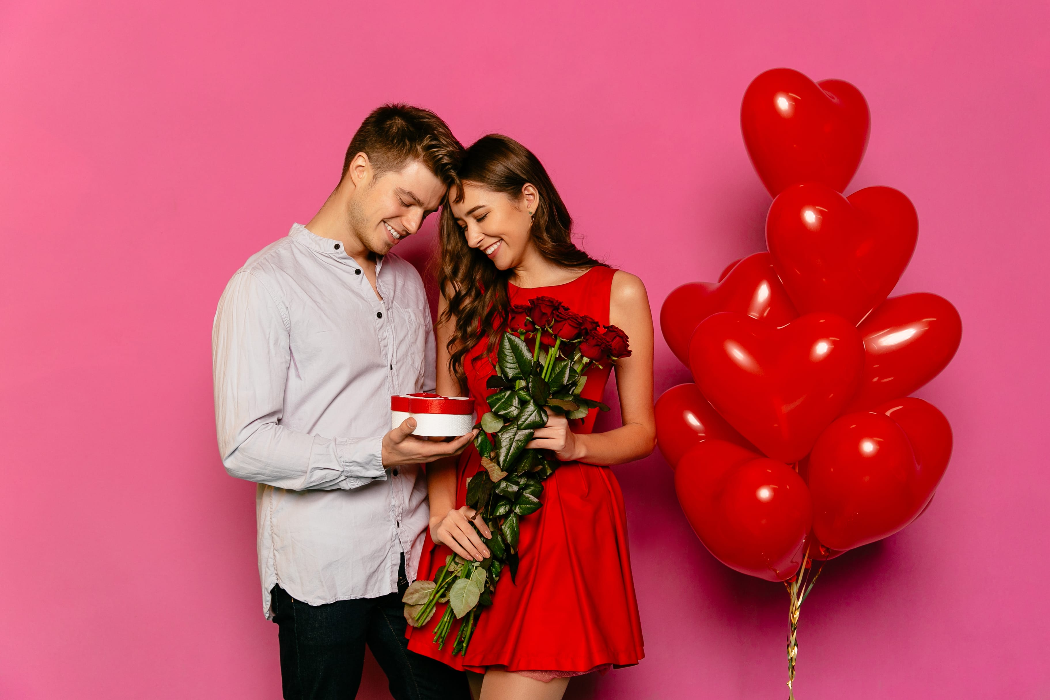 Beautiful couple celebrating St. Valentine's day