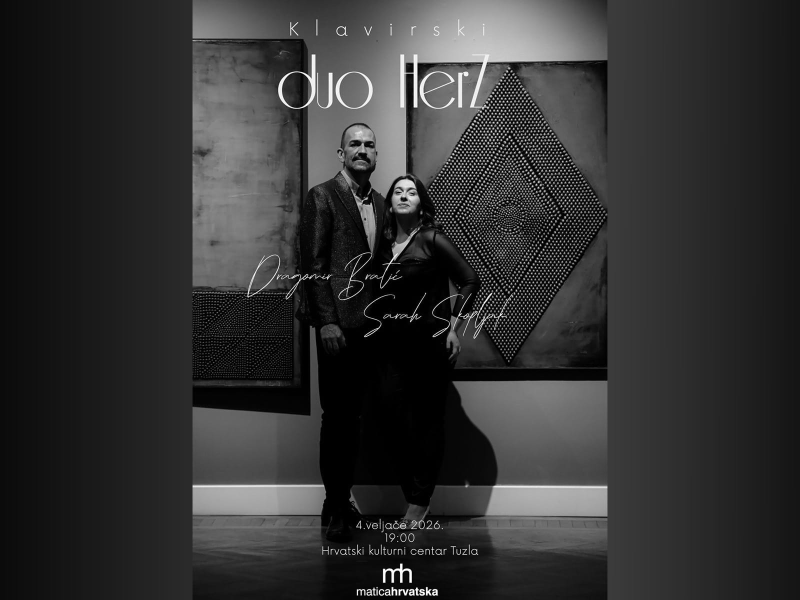 matica hrvatska Koncert klavirskog dua HerZ u Tuzli u Hrvatskom kulturnom centru