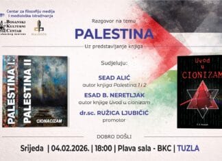 Razgovor na temu Palestina i promocija tri knjige sutra u BKC Tuzla Razgovor na temu Palestina i promocija tri knjige sutra u BKC Tuzla