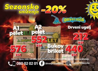 U Drvosječi je u toku SEZONSKO SNIŽENJE od čak 20 posto na redovne cijene drvenog peleta, bukovog briketa i uglja.