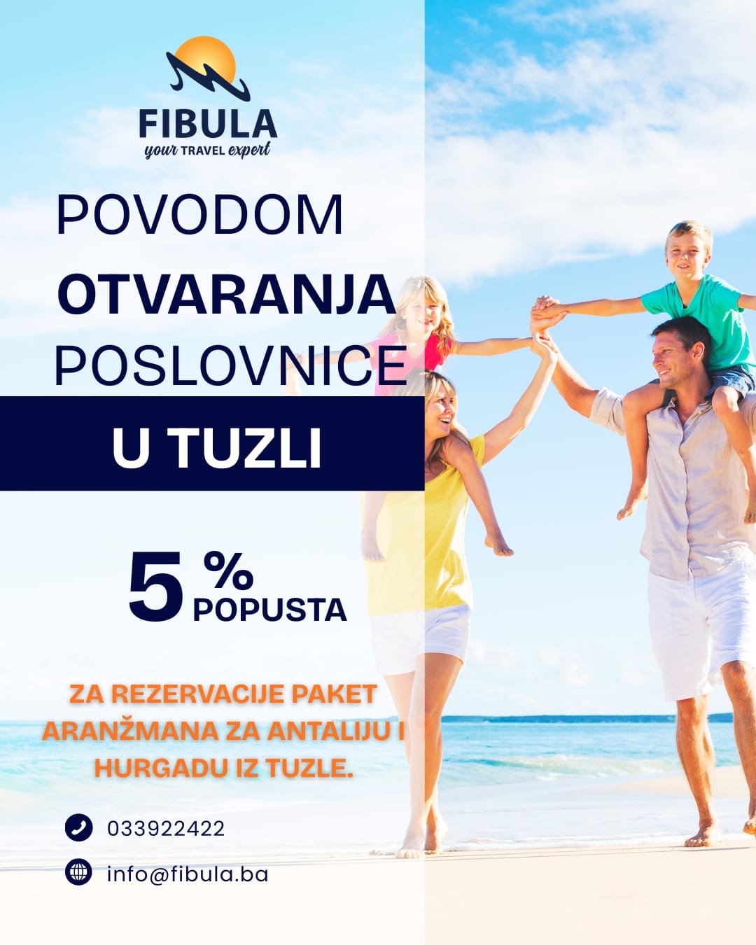 Tuzla Turistička agencija Fibula otvara novu poslovnicu u Tuzli, očekuju vas popusti