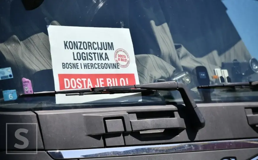 Foto: Radio Sarajevo Logistika, protest, protest prevoznika