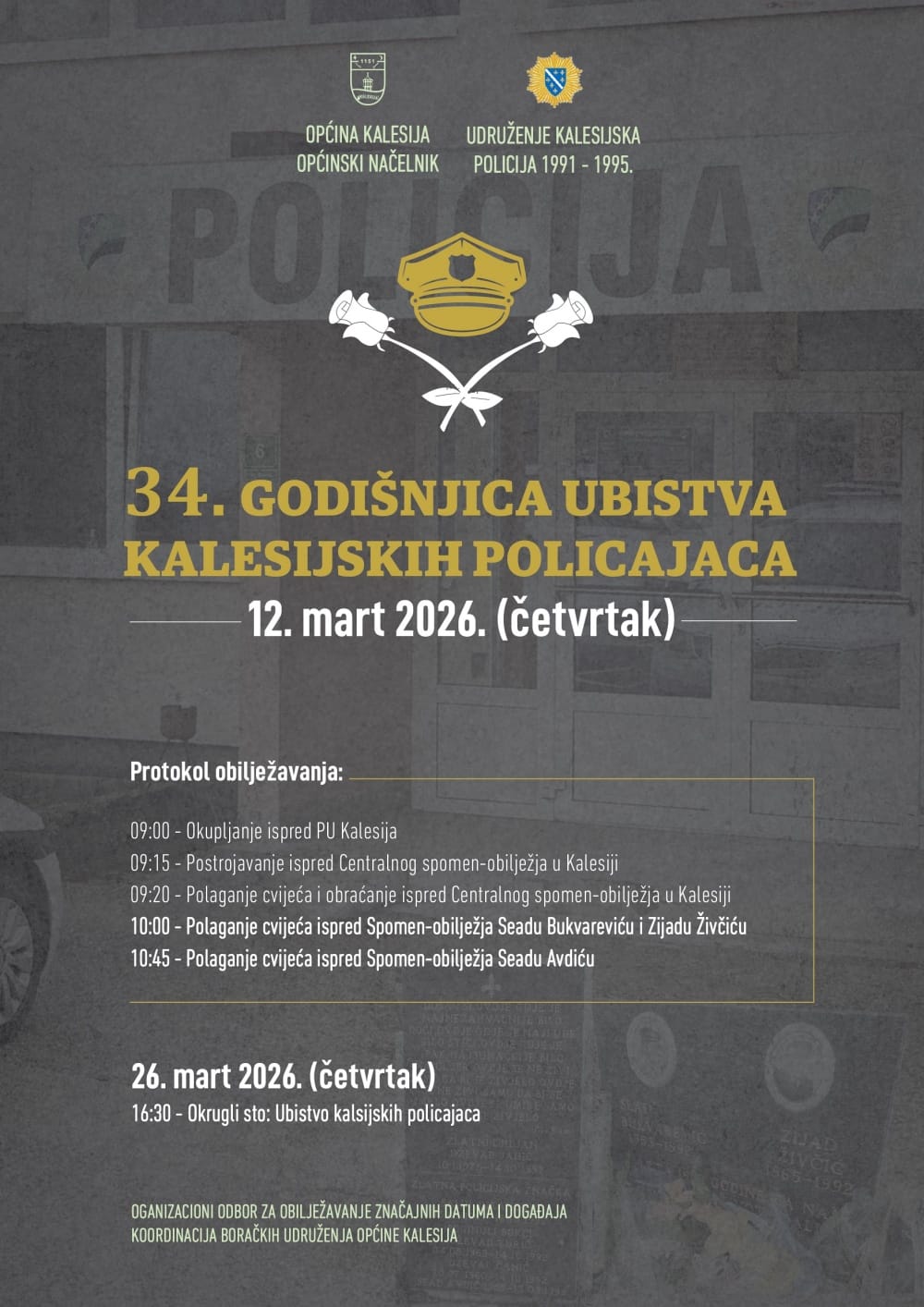 U četvrtak obilježavanje 34. godišnjice ubistva kalesijskih policajaca