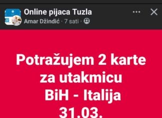 Ulaznice za BiH Italija rasprodate, na crnom tržištu cijene idu i do 200 KM