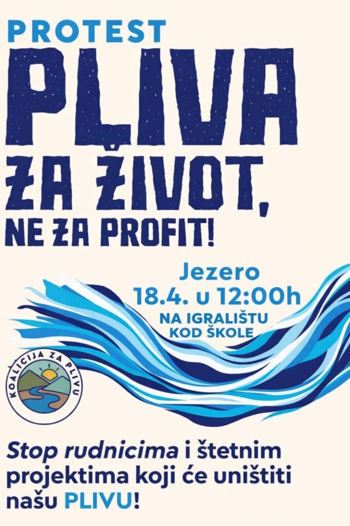 zaštita rijeke Plive protest Jezero plakat