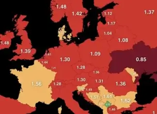 Mapa nataliteta Europa