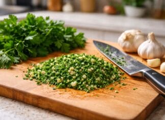 Ne sjeckate peršun i bijeli luk zajedno? Evo zašto bi trebalo da promijenite ovu naviku u kuhinji Peršun i bijeli luk sitno nasjeckani na drvenoj dasci u kuhinji