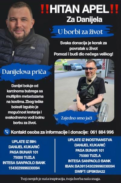 275apelzadanij1 Pomozimo Danijelu: Potrebna sredstva za nastavak liječenja
