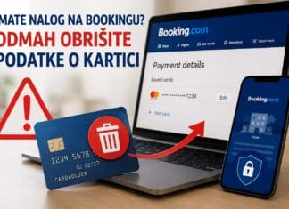 Obrišite podatke o kartici na Bookingu, ilustracija upozorenja za korisnike online rezervacija