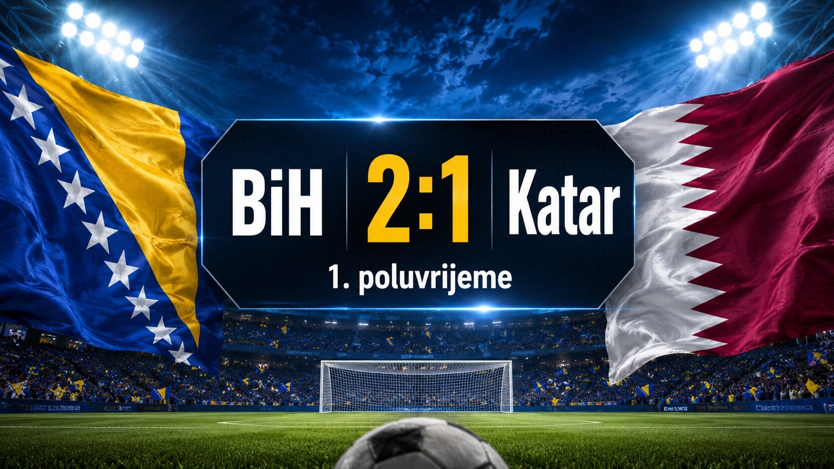 BiH protiv Katara na poluvremenu vodi 2:1