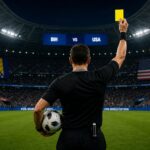 BiH-SAD: Evo ko dijeli pravdu Zmajevima u meču nokaut faze BiH-SAD sudija Raphael Claus pokazuje žuti karton na stadionu pred utakmicu nokaut faze Svjetskog prvenstva