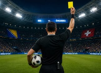 BiH-Švicarska: Evo ko dijeli pravdu Zmajevima u važnom meču drugog kola BiH-Švicarska sudija na stadionu drži žuti karton i fudbalsku loptu