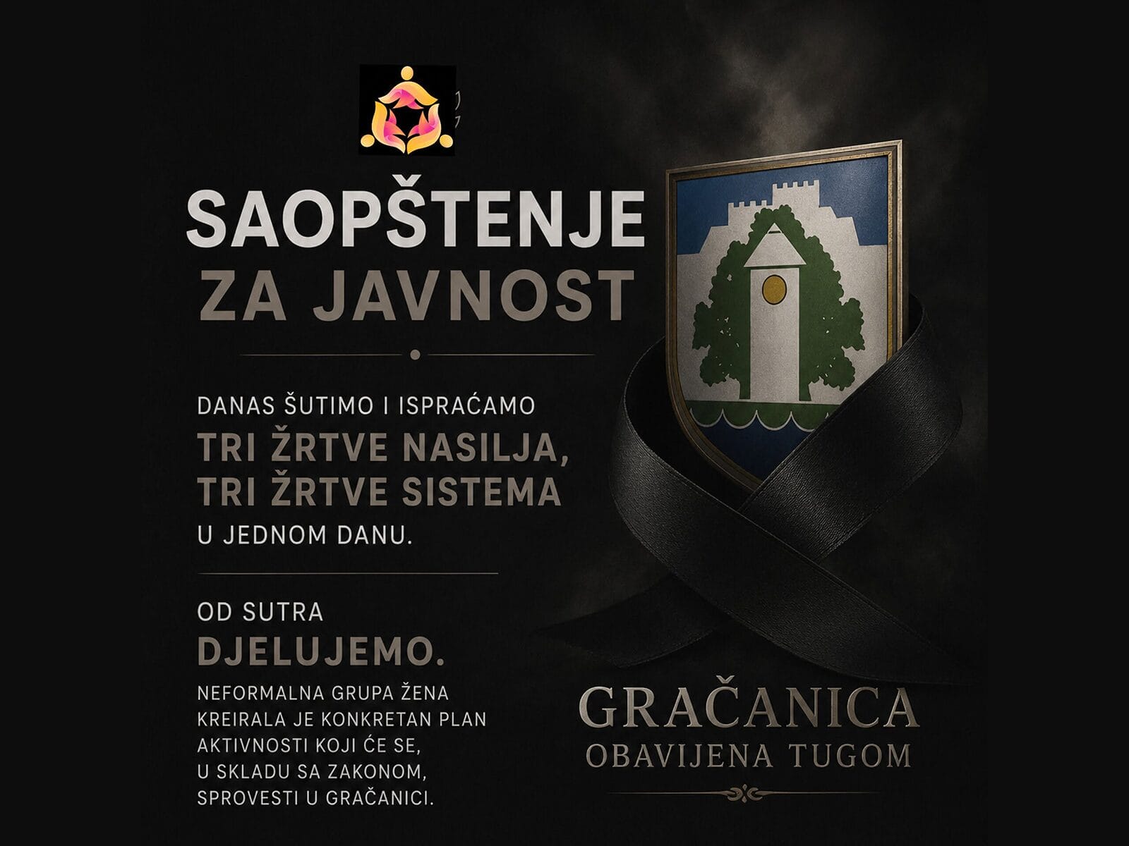 gracanica 1 Neformalna lobi grupa žena Gračanica: Danas šutimo i odajemo počast žrtvama, sutra tražimo odgovore