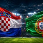 Nokaut faza SP 2026: Engleska, Belgija i SAD prošli dalje, Hrvatska noćas protiv Portugala Nokaut faza SP 2026 donijela je nove putnike u osminu finala, kraj nastupa za BiH i veliki duel Hrvatske i Portugala koji se igra noćas, zastave Hrvatske i Portugala na stadionu uoči utakmice nokaut faze Svjetskog prvenstva