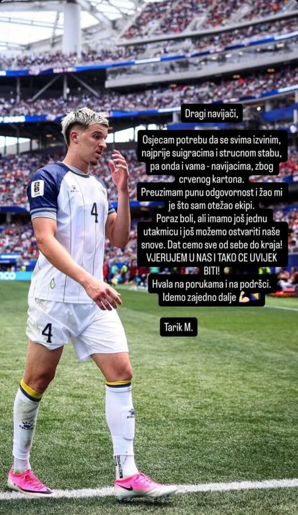 Tarik Muharemović uputio izvinjenje navijačima