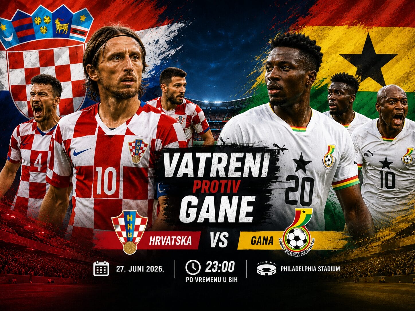 Vatreni protiv Gane igraju odlučujući meč Grupe L na Svjetskom prvenstvu 2026.