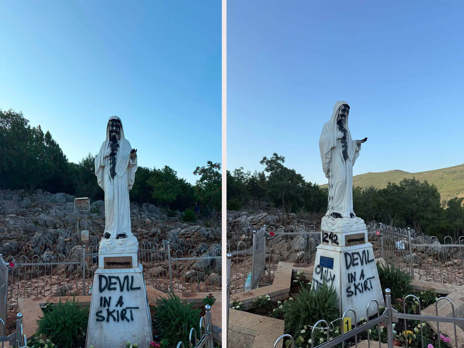 Objavljeno da su oskrnavljeni kipovi Gospe u Međugorju