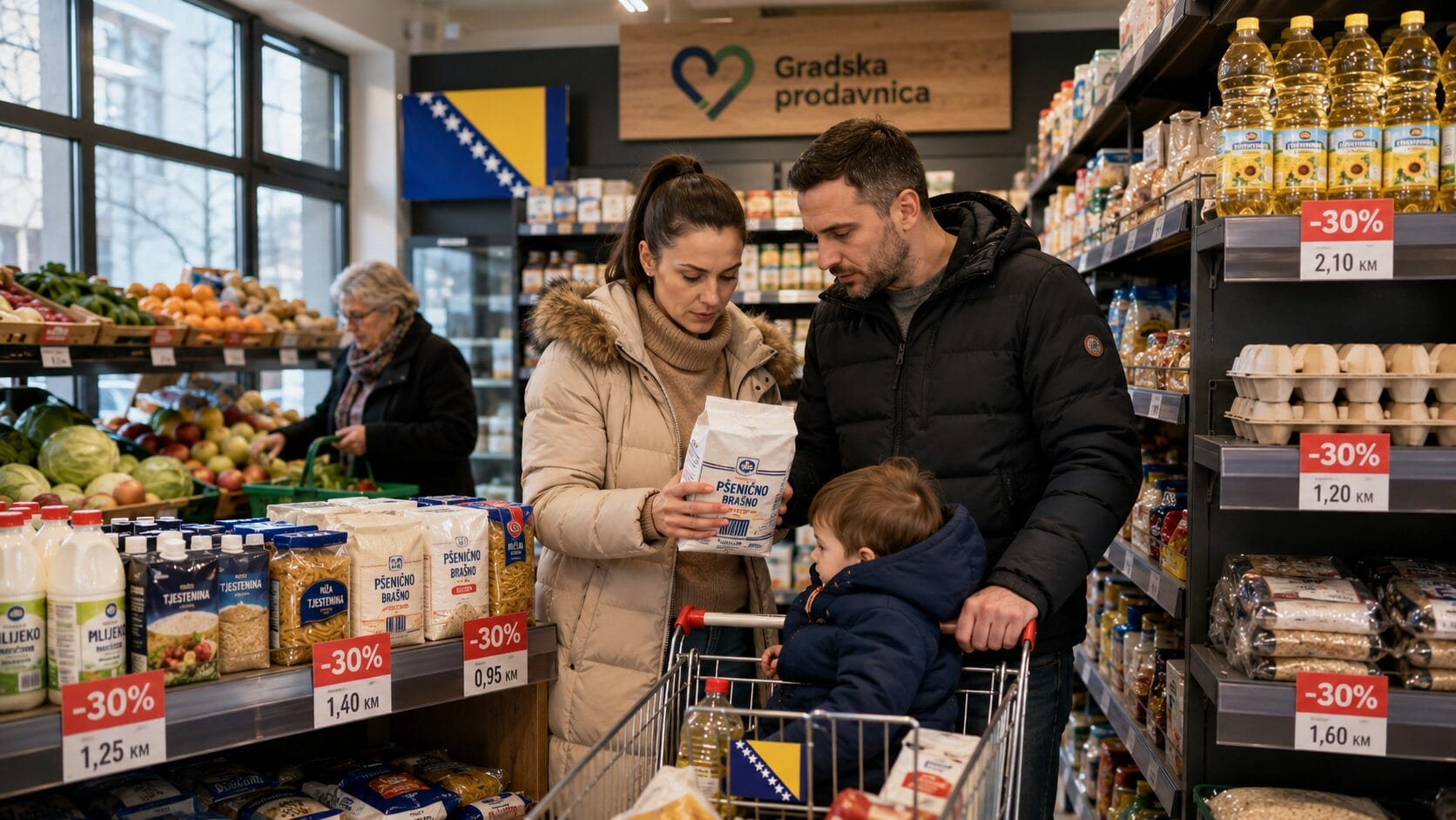 Gradske prodavnice u BiH sa osnovnim namirnicama sniženim za 30 posto