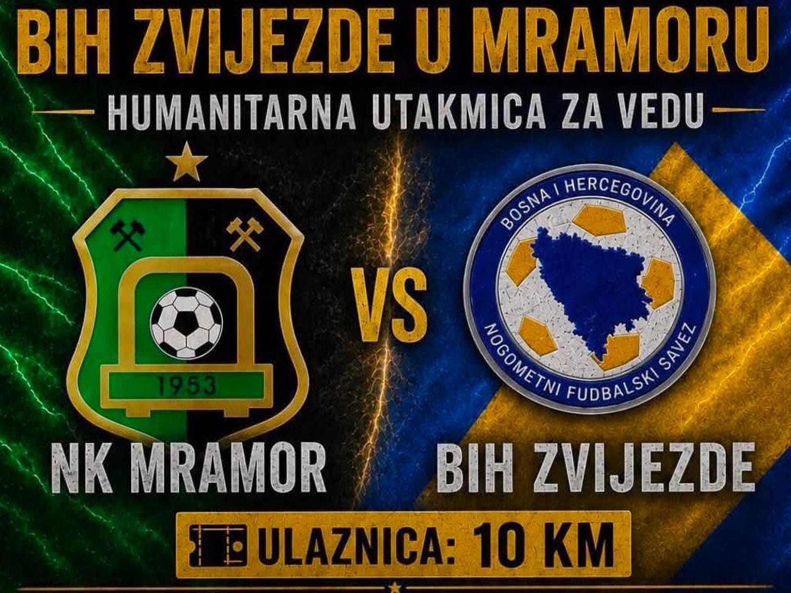 Humanitarna utakmica za Vedada Halilovića 1. augusta u Mramoru