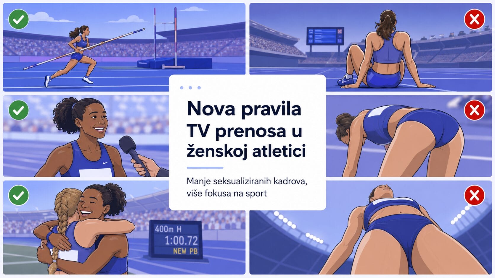 Seksualizacija sportistkinja i nova pravila za snimanje TV prijenosa ženske atletike