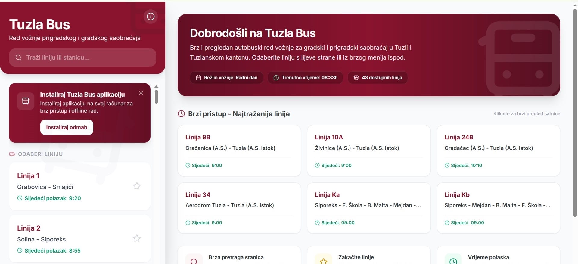 tuzlabus Tuzlabus: Jedan klik do svih redova vožnje autobusa u TK