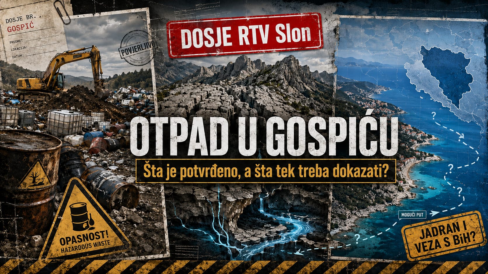 Otpad u Gospiću, DOSIJE RTV Slon o podzemnim vodama, Jadranu i vezi s BiH