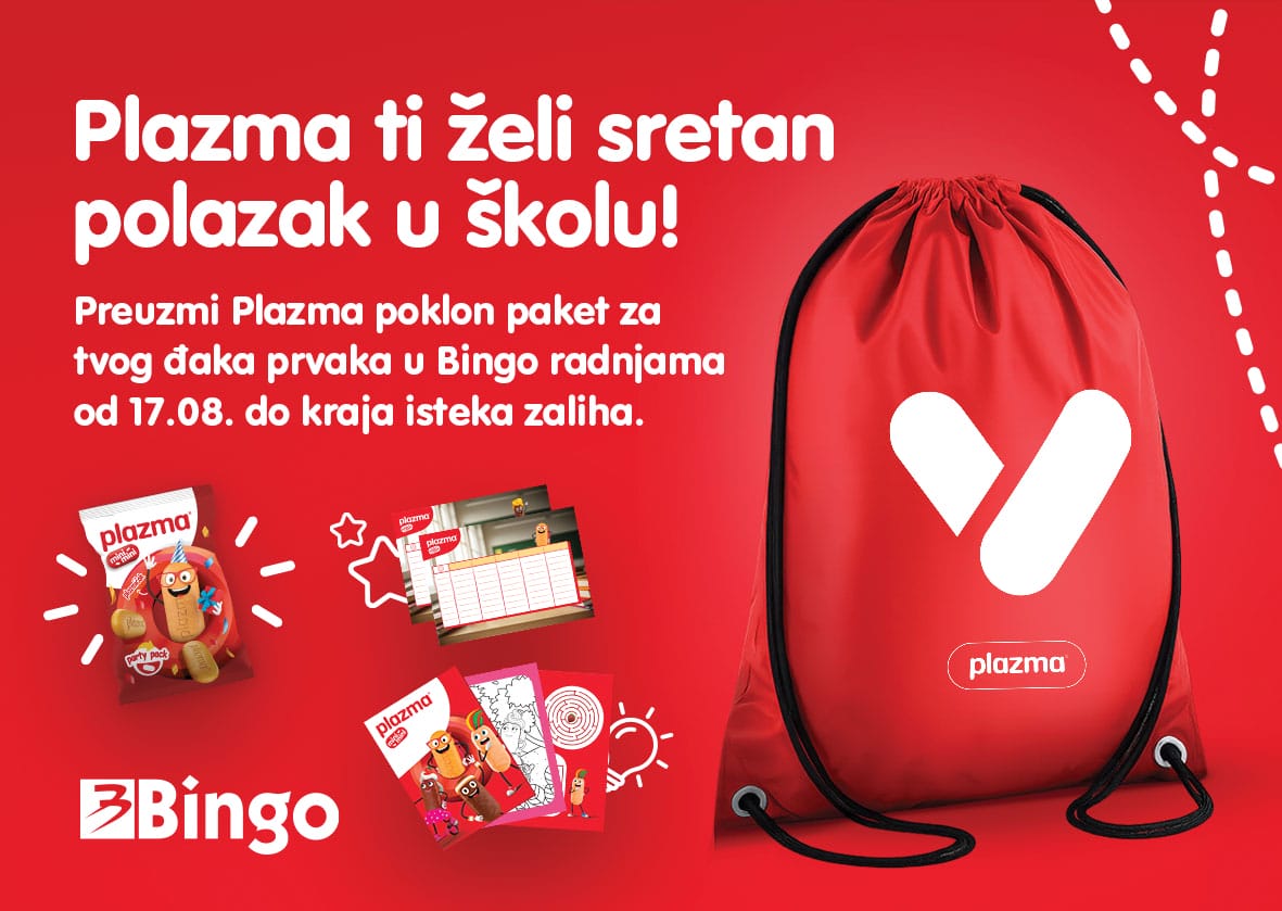 Plazma podržava đake prvake Druga godina akcije „Plazma podržava đake prvake“: 30.000 novih osmijeha na početku školske godine