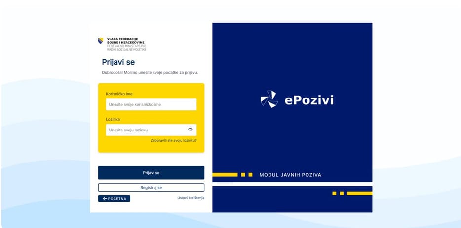 javni poziv Prvi potpuno online javni poziv,