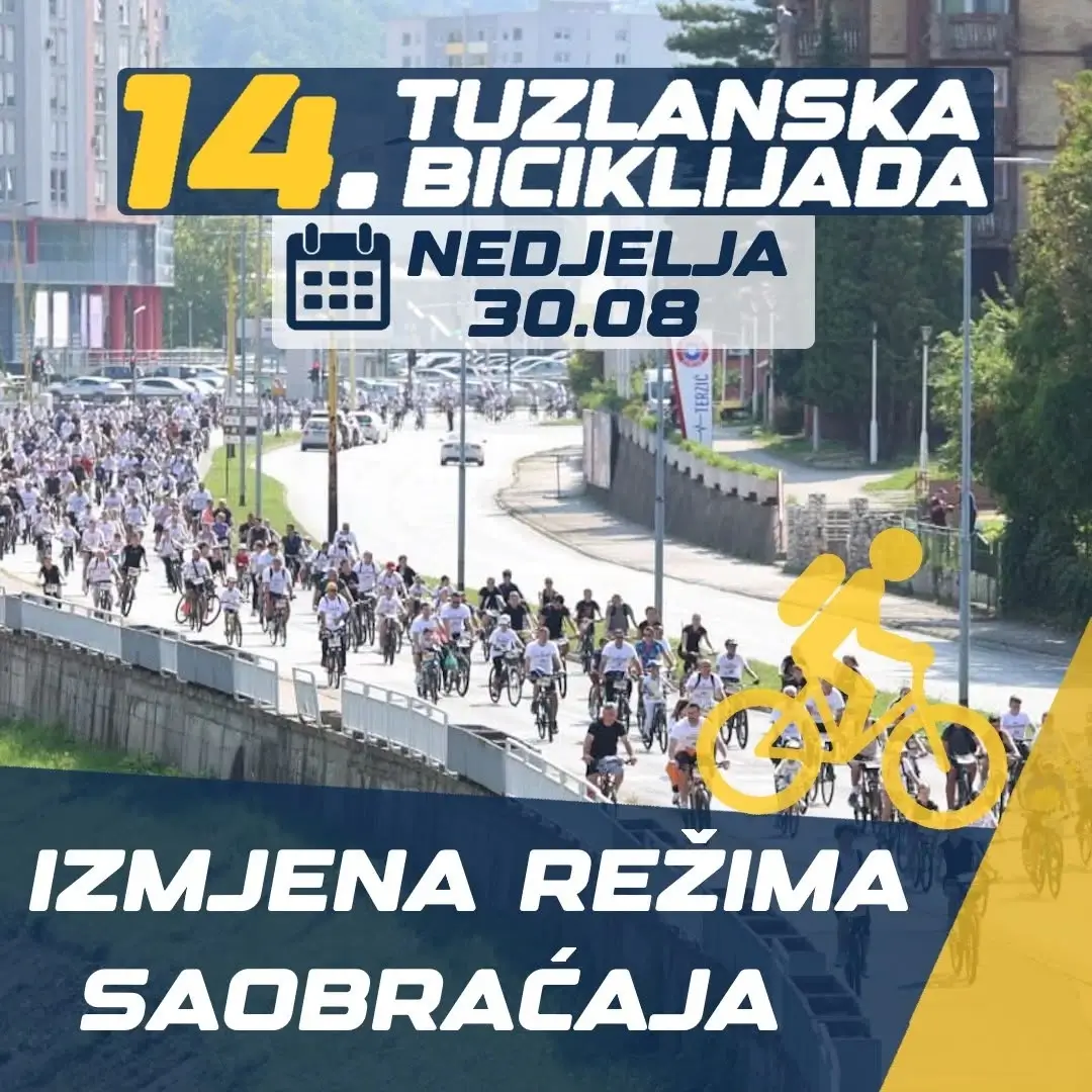biciklijada izmjena saobraćaja Tuzlanska biciklijada u nedjelju: Izmjene saobraćaja u više ulica