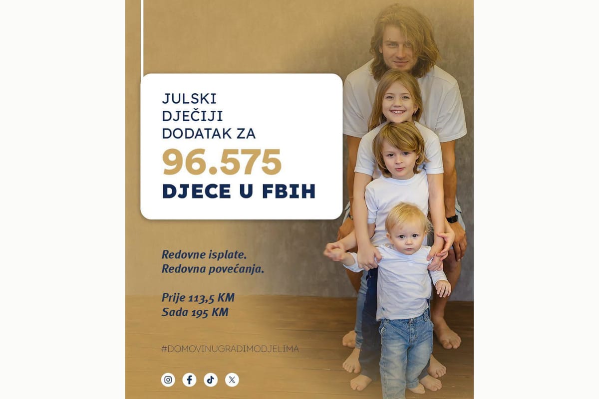 dječiji dodatak Federalni dječiji dodatak prima 97.575 djece, isplata od 14. augusta