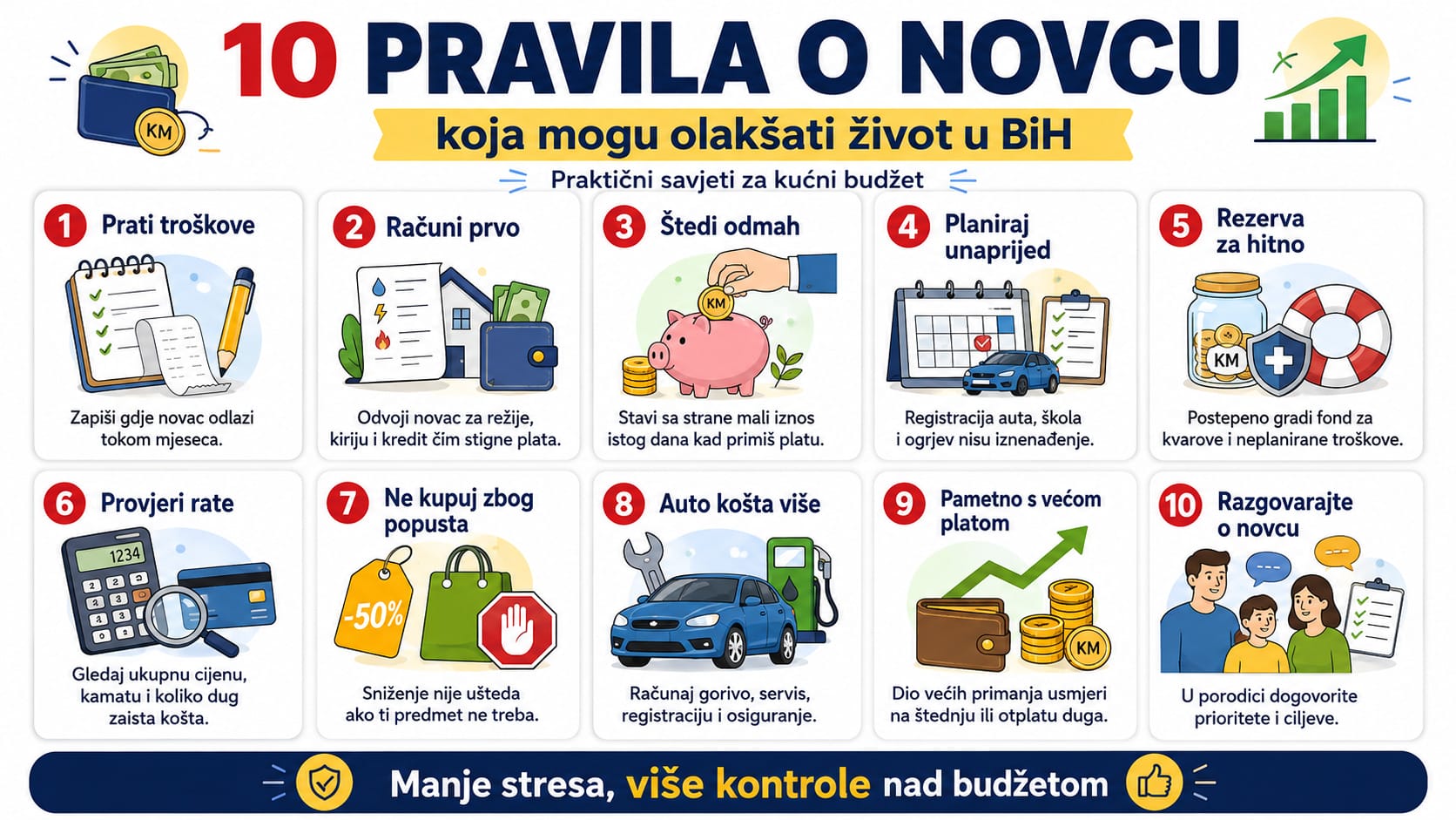 pravila-o-novcu-u-bih-infografika Infografika sa 10 pravila o novcu koja mogu olakšati život u BiH, savjeti za štednju, planiranje troškova i kućni budžet