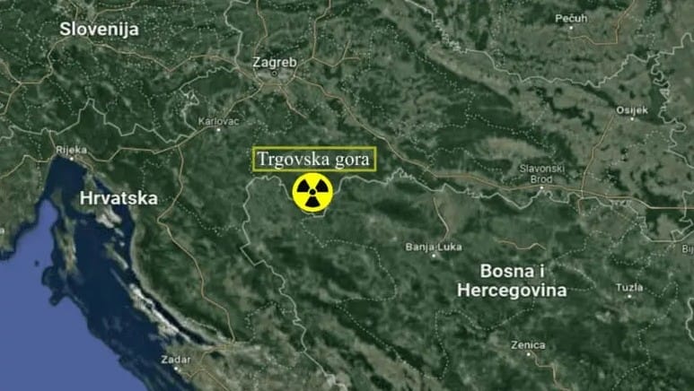 Lokacija Trgovske gore uz granicu Hrvatske i Bosne i Hercegovine