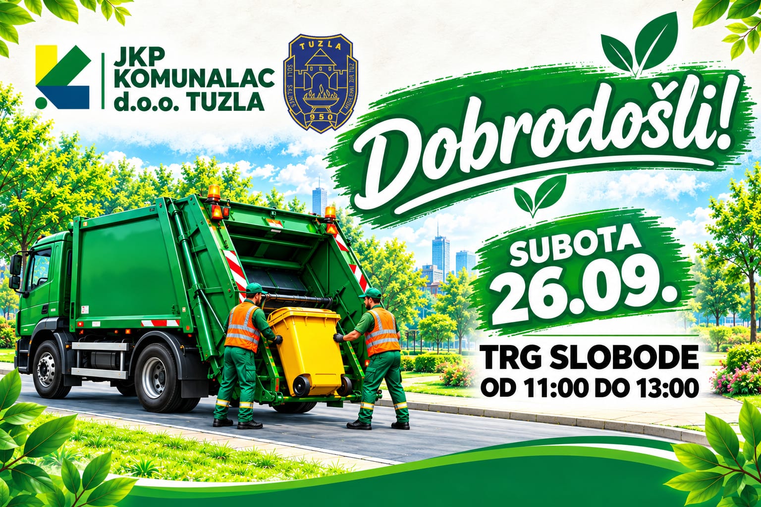 Jedna subota za čistiju Tuzlu: Komunalac poziva građane na Trg slobode Jedna subota za čistiju Tuzlu: Komunalac poziva građane na Trg slobode
