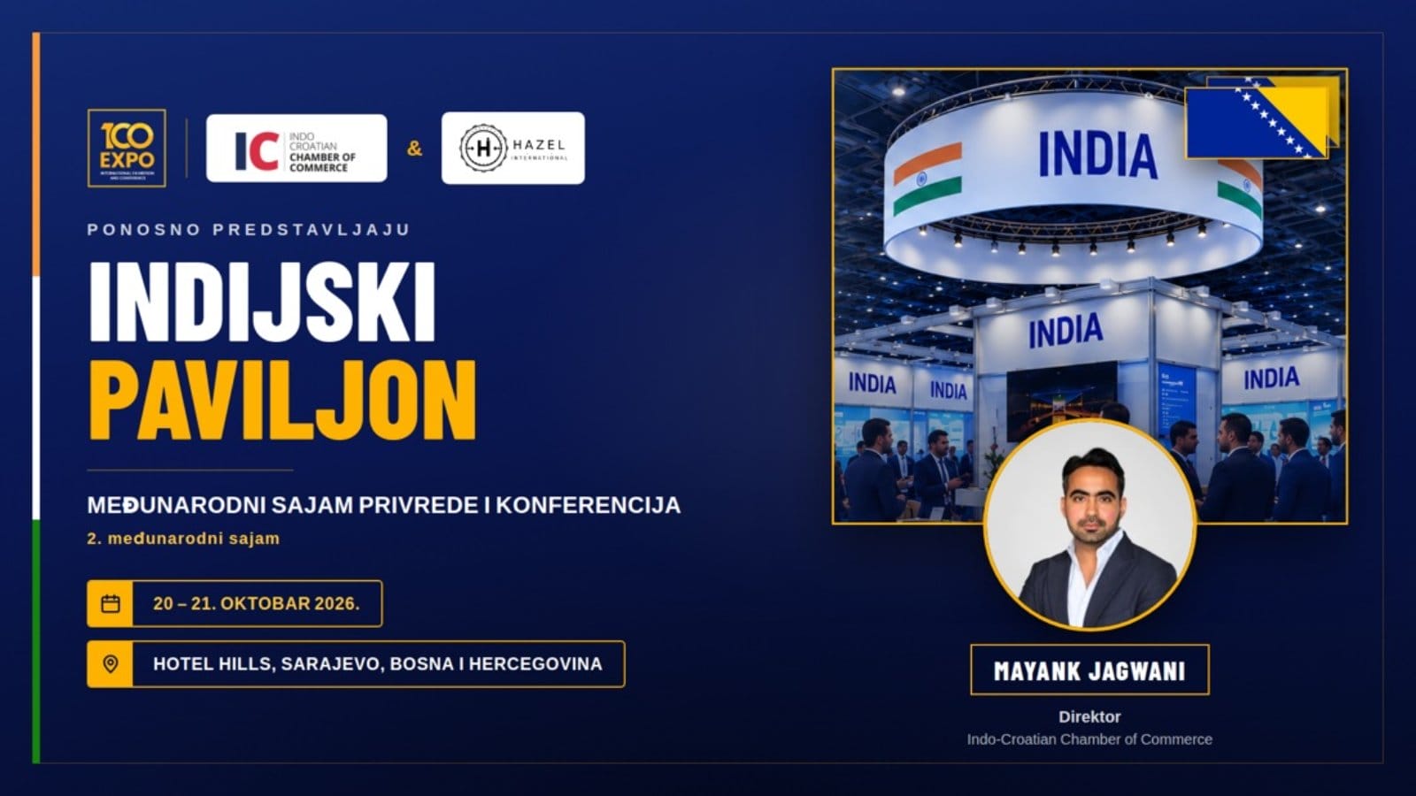 Vizual uz PR Pavljon Indije na 100 EXPO 2026 Indijske kompanije dolaze u Sarajevo: Paviljon Indije na 100 EXPO 2026