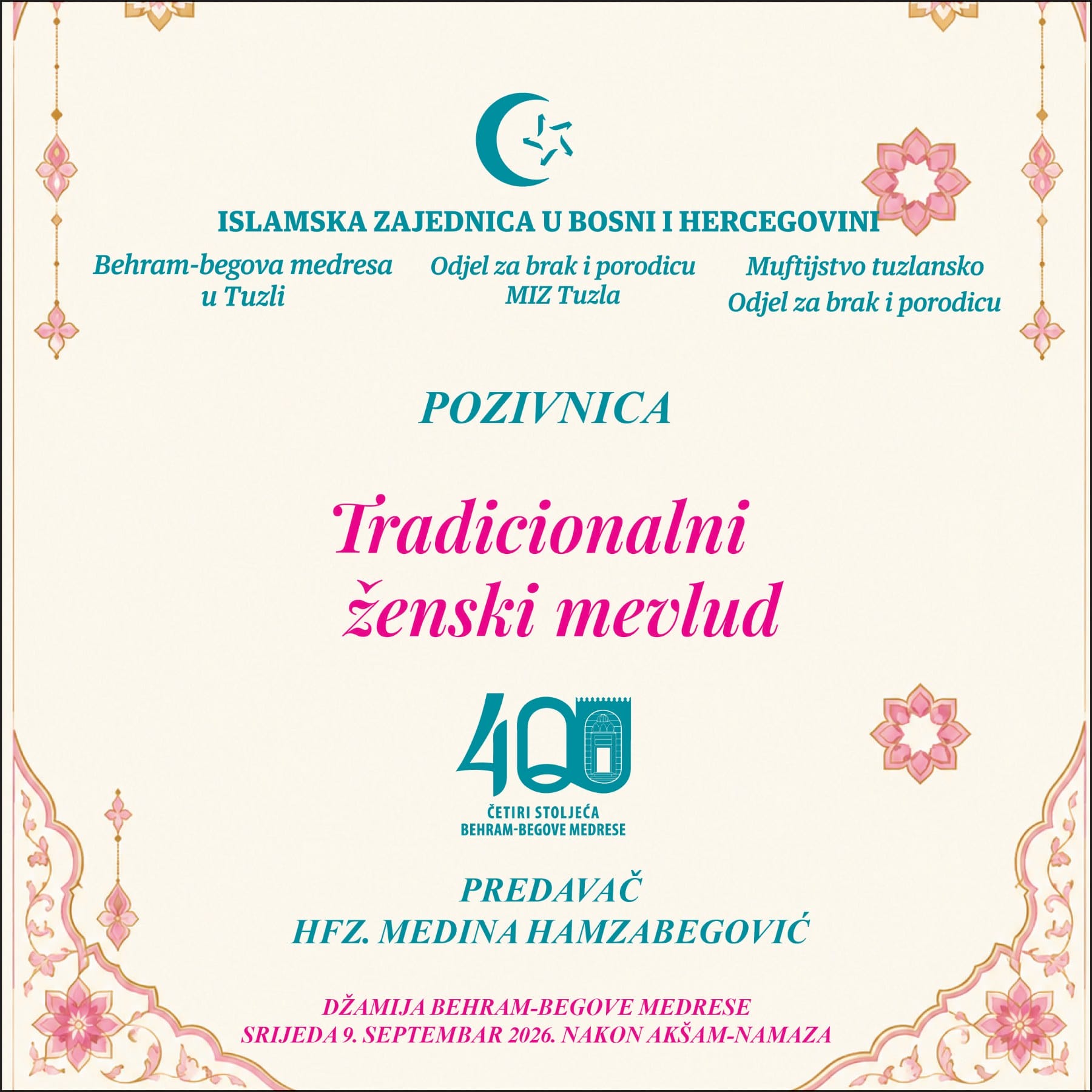 Zenski_2026 Behram-begova medresa obilježava rođenje Muhammeda, a.s.