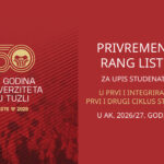 Univerzitet u Tuzli objavio privremene rang-liste za drugi upisni rok Univerzitet u Tuzli objavio privremene rang-liste za drugi upisni rok