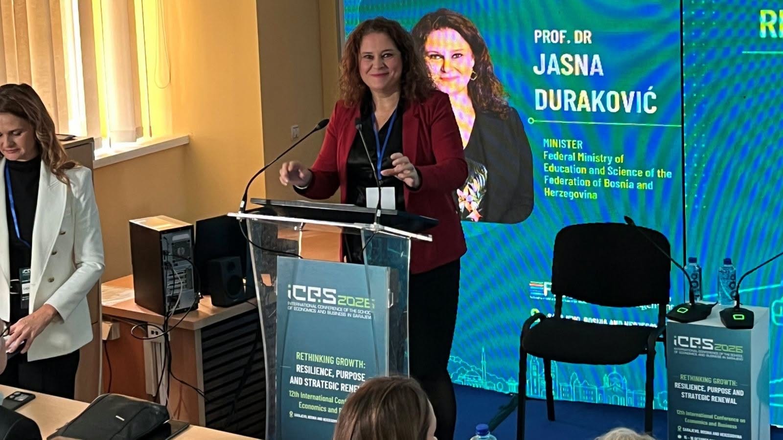 Jasna Duraković Ministrica Jasna Duraković otvorila konferenciju ICES 2026