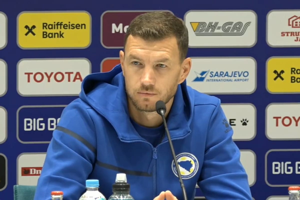 edin džeko press Edin Džeko danas je održao posljednju konferenciju za medije pred oproštajni meč za BiH i govorio o emocijama, karijeri i mladim igračima.