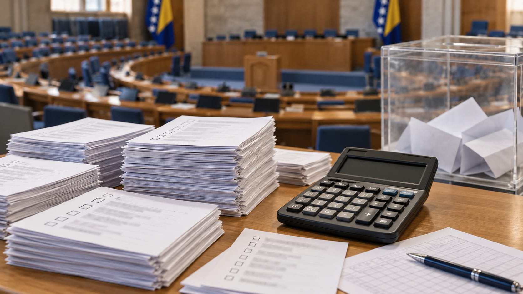 kako se računaju mandati Glasačka kutija i kandidatska lista ispred parlamentarnih klupa; Izračunavanje mandata: Zašto više glasova nije dovoljno?